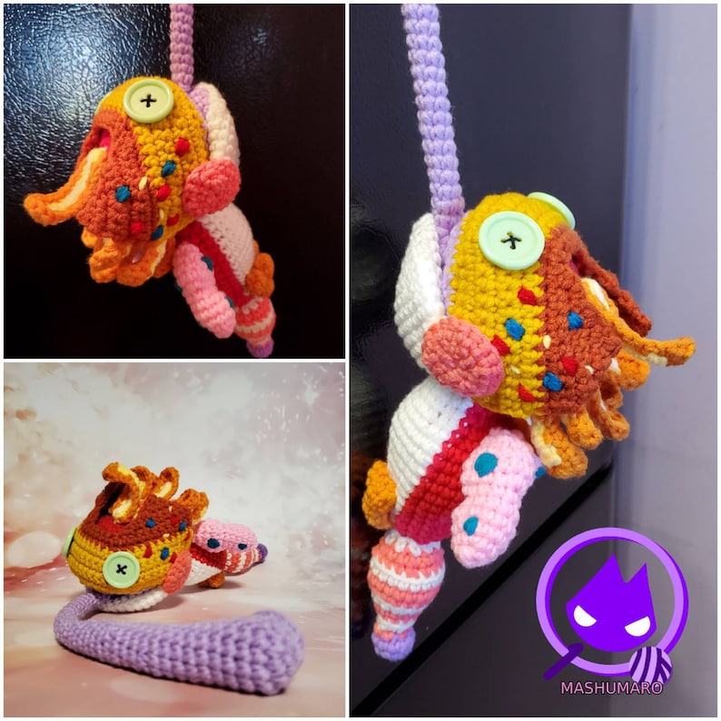 Pukei-Pukei Weapon Pendant | 17" Actual Sized | MHW | Chibi Plush | Amigurumi | Made To Order