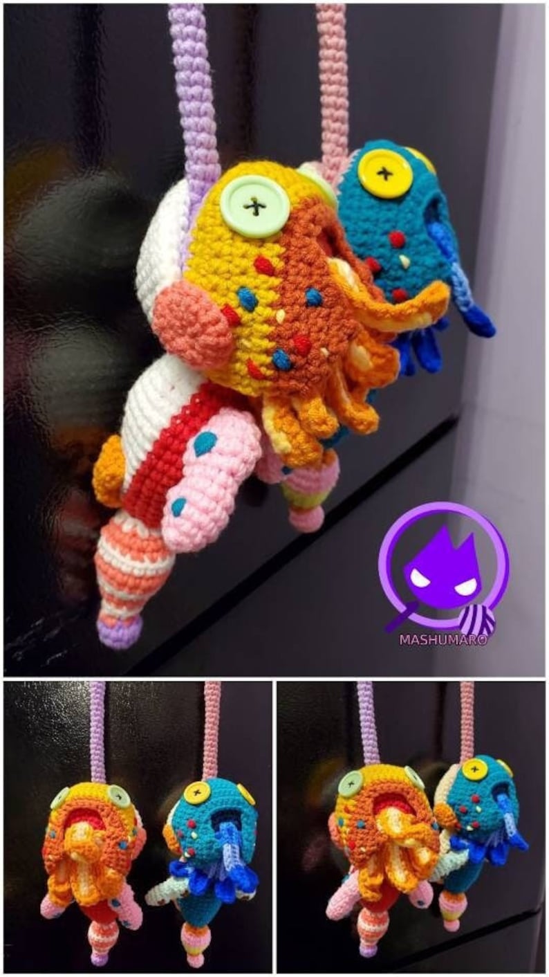 Pukei-Pukei Weapon Pendant | 17" Actual Sized | MHW | Chibi Plush | Amigurumi | Made To Order
