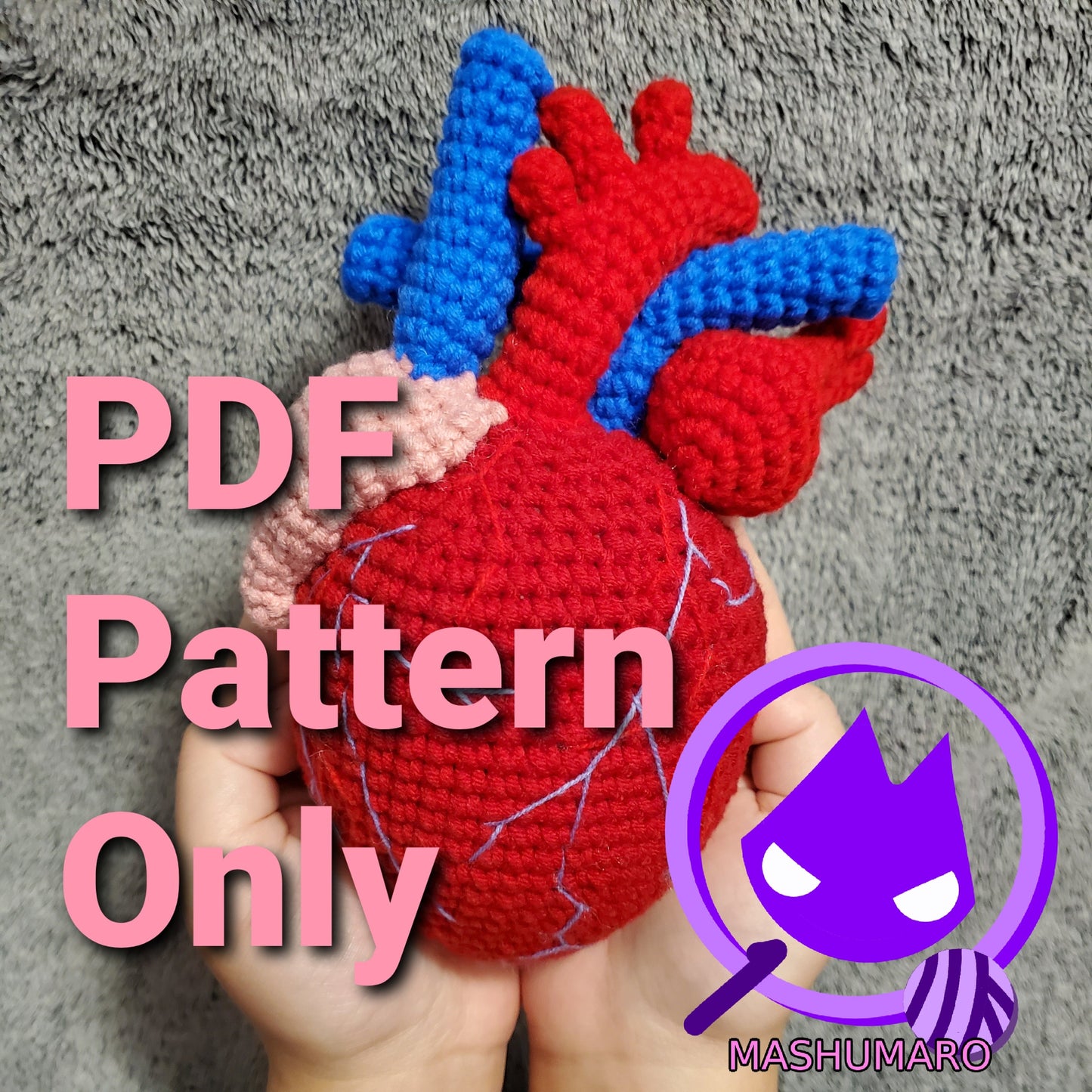 Amigurumi Pattern: Realistic Anatomical Human Heart