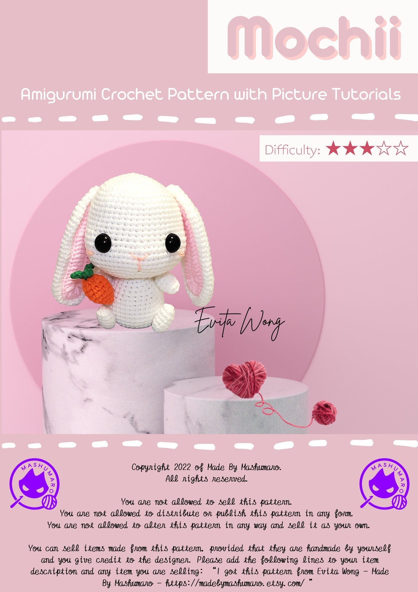 Amigurumi Pattern: Mochii The Chibi Bunny