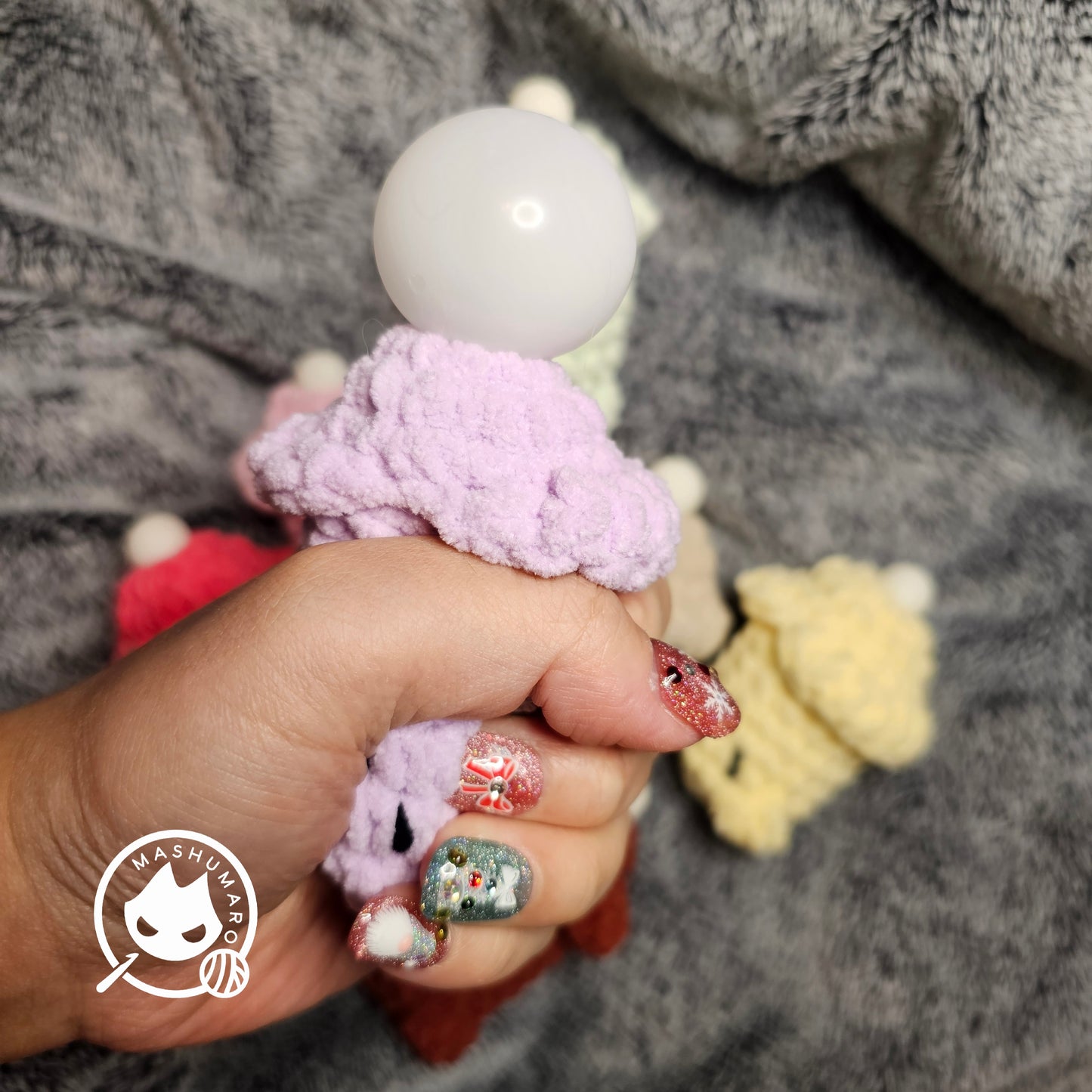 Cute Crochet Penis Plushie Bubble Balloon Inflatable Stressball Amigurumi