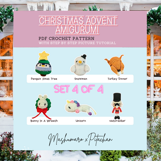 Amigurumi Pattern: Set 4 of 4 (6 Patterns) Mashumaro x Pitachan Christmas Advent Calendar