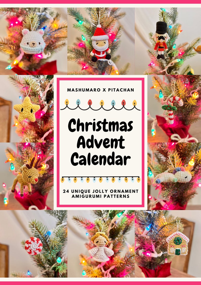Amigurumi Pattern: All 24 Ornament Designs Mashumaro x Pitachan Christmas Advent Calendar