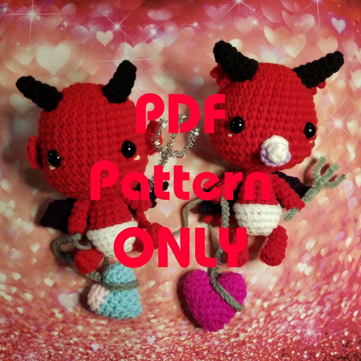 Amigurumi Pattern: Be My Valentine - Chibi Baby Demon Devil